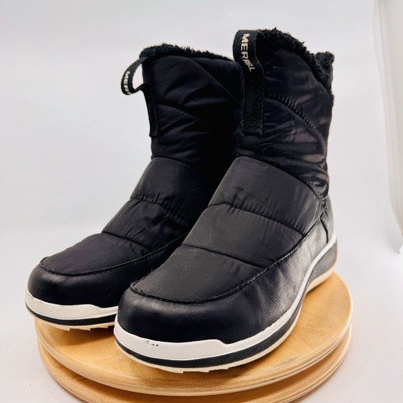 Merrell Snowcreek Sport Women's 6.5 Black Mid Zip Polar Waterproof Winter Boots - Picture 2 of 8